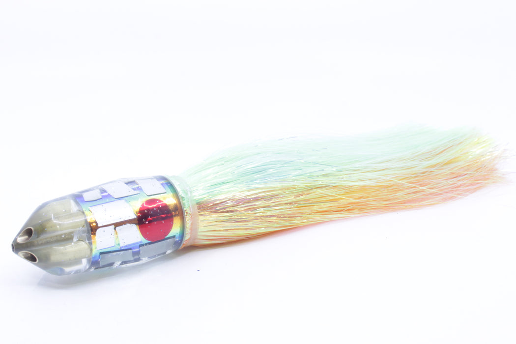 Tanigawa Lures Sunset Rainbow Cracked Glass American Express 4-H Bullet 9"+ 9oz Flashabou