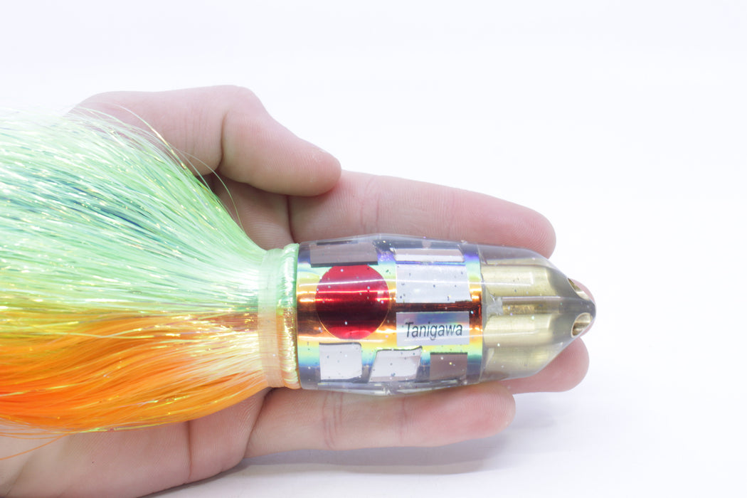Tanigawa Lures Sunset Rainbow Cracked Glass American Express 4-H Bullet 9"+ 9oz Flashabou