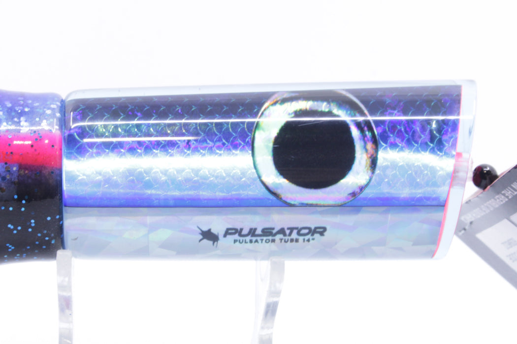 Pulsator Lures Ice Blue Rainbow Scale Taxi Eyes Tube 14" 9oz Skirted Blue-Black