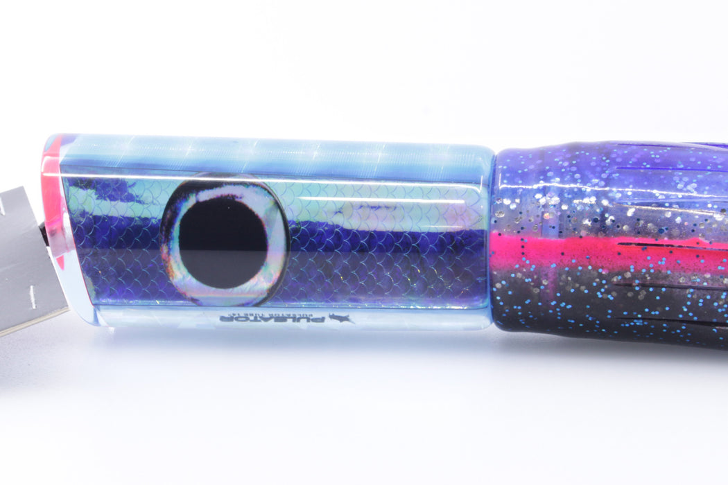 Pulsator Lures Ice Blue Rainbow Scale Taxi Eyes Tube 14" 9oz Skirted Blue-Black