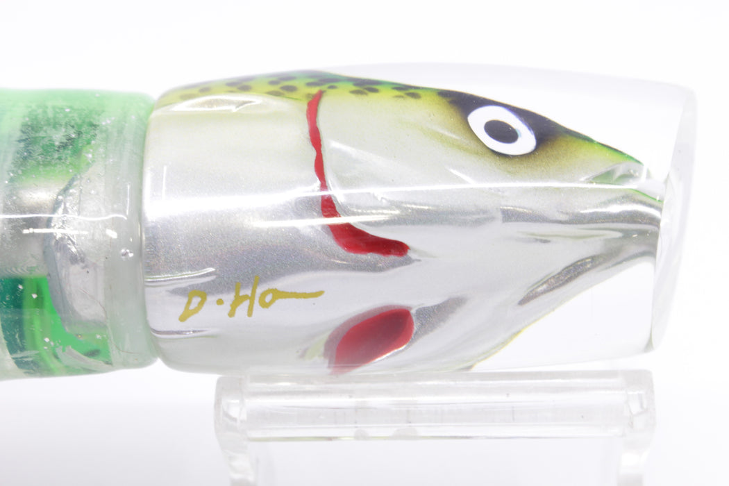 JB Signature Lures Lime Slimey Mackerel Medium Shorty 9" 5oz Skirted Green-Clear