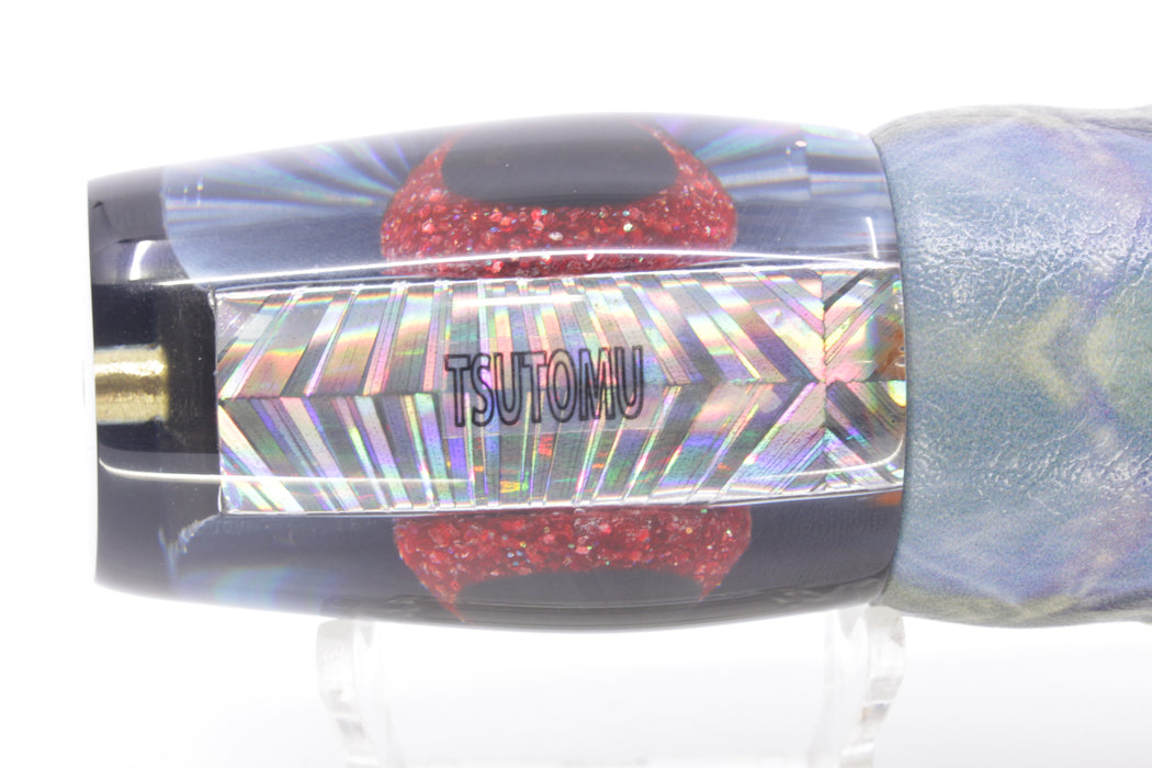 Tsutomu Lures Silver Starburst Black-Blue Back Blunt Cut Face 12" 7oz ALV Skipjack