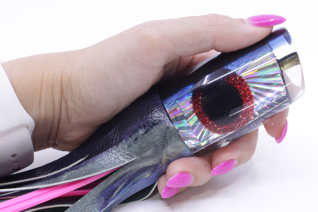 Tsutomu Lures Silver Starburst Black-Blue Back Blunt Cut Face 12" 7oz ALV Skipjack