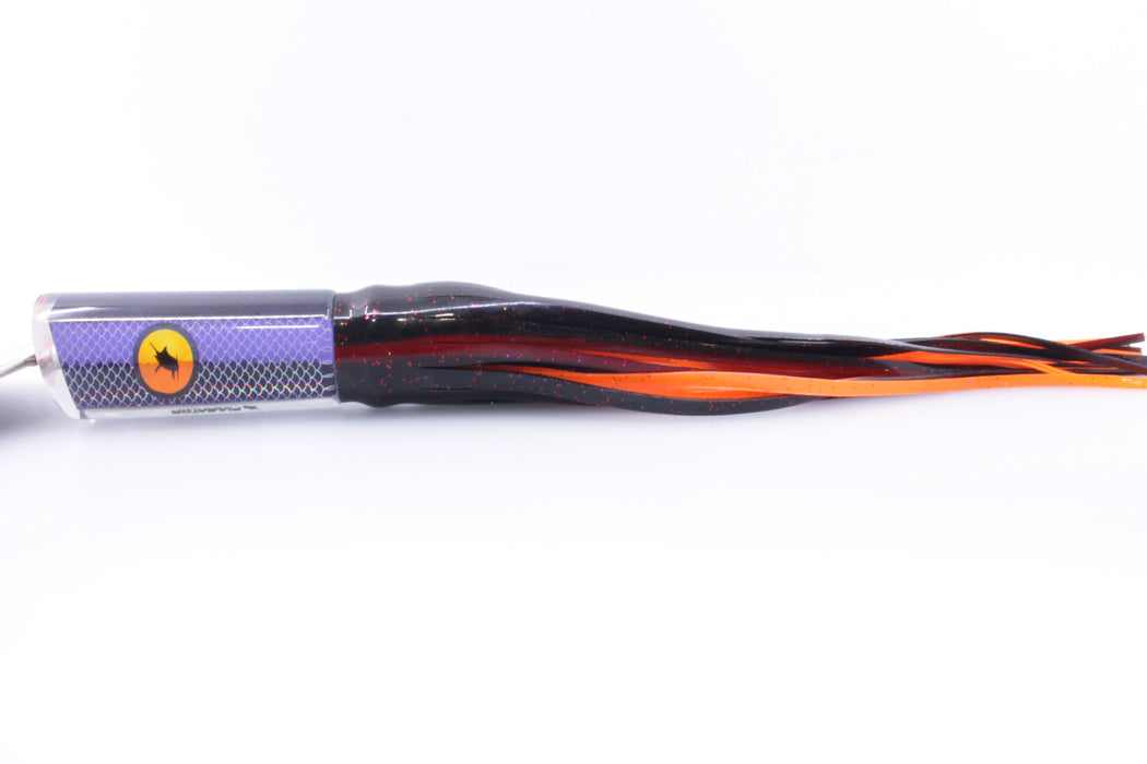 Pulsator Lures Purple Rainbow Scale Pulsator Eyes Tube 14" 9oz Skirted Black/Orange