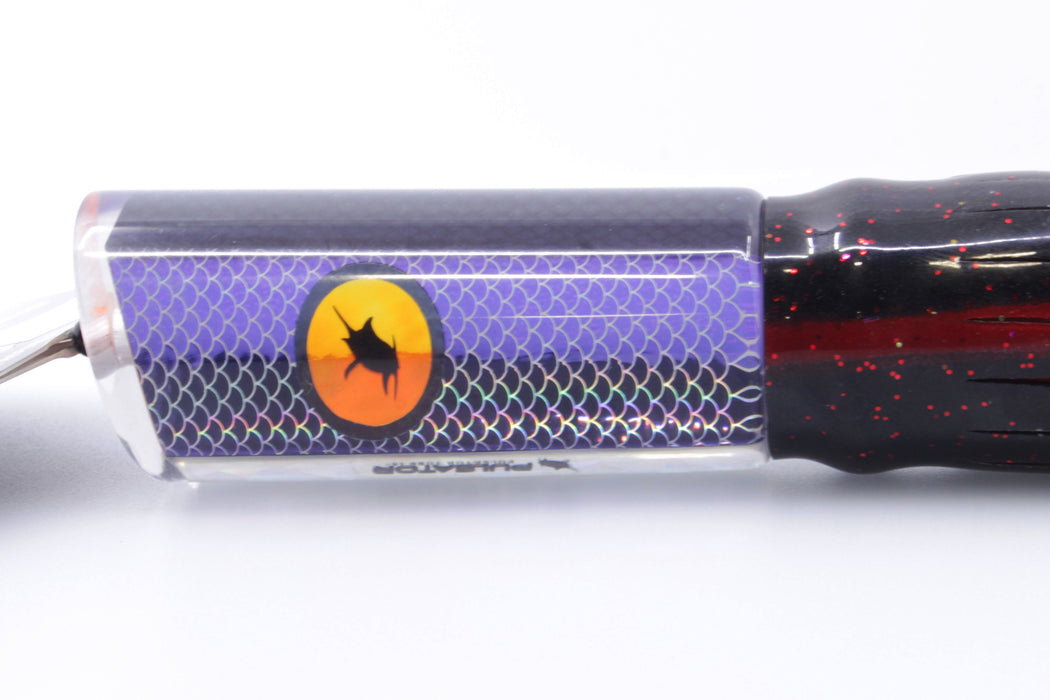 Pulsator Lures Purple Rainbow Scale Pulsator Eyes Tube 14" 9oz Skirted Black/Orange