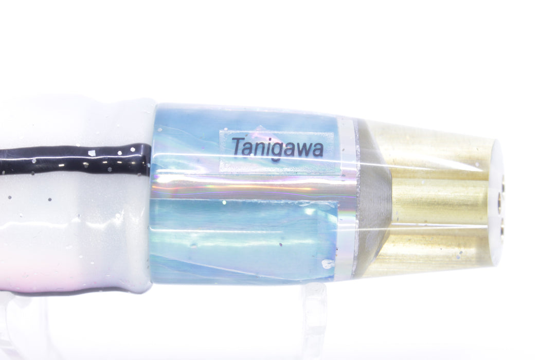 Tanigawa Lures Ice Blue MOP 2-Hole Slant 7" 9.6oz Skirted Gay Bob