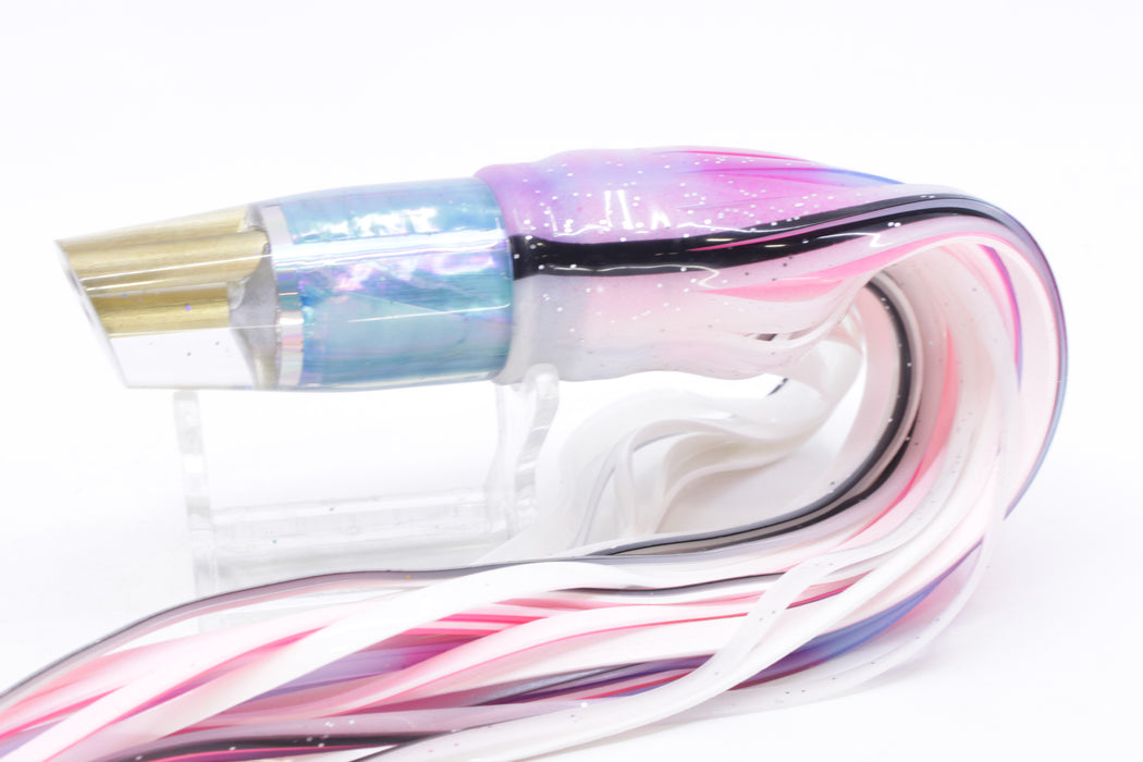 Tanigawa Lures Ice Blue MOP 2-Hole Slant 7" 9.6oz Skirted Gay Bob