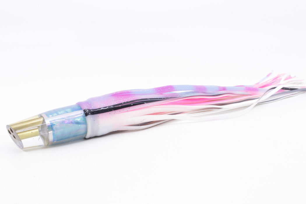 Tanigawa Lures Ice Blue MOP 2-Hole Slant 7" 9.6oz Skirted Gay Bob