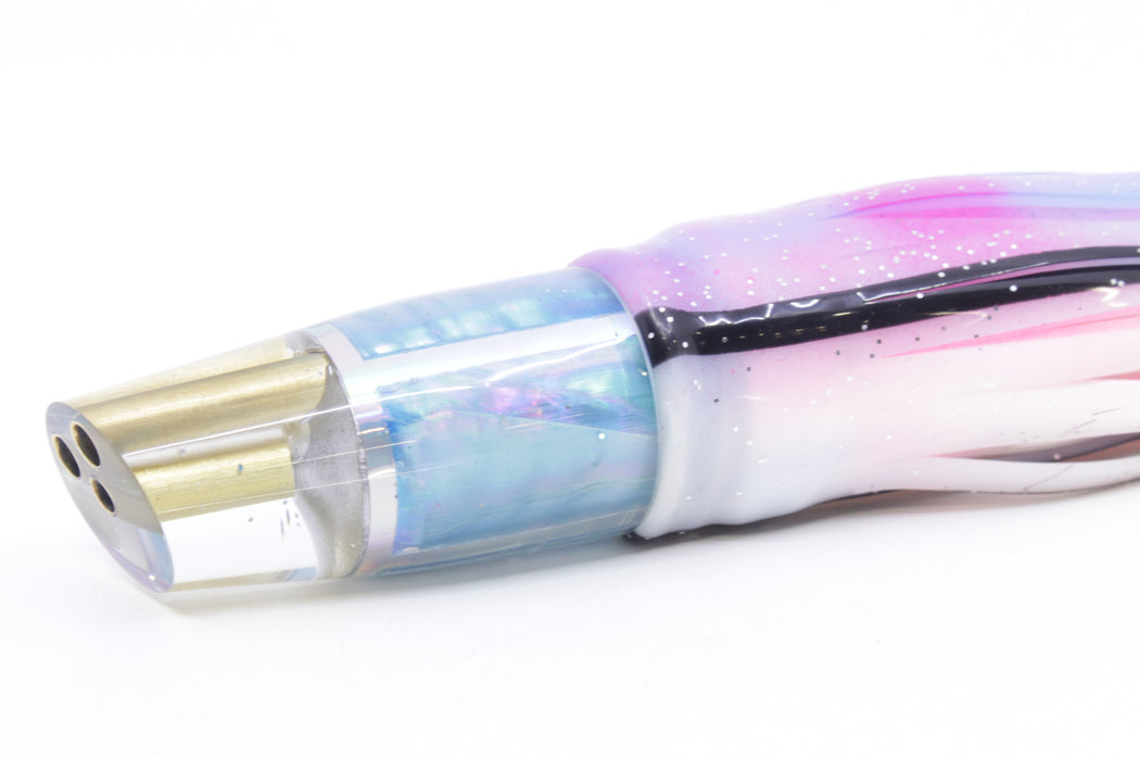 Tanigawa Lures Ice Blue MOP 2-Hole Slant 7" 9.6oz Skirted Gay Bob