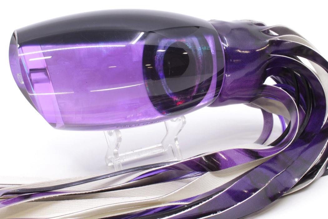 Moyes Lures Purple MOP Black Back XL Argus Teaser 25.5oz Fire Tailz Vinyl Grape Juice