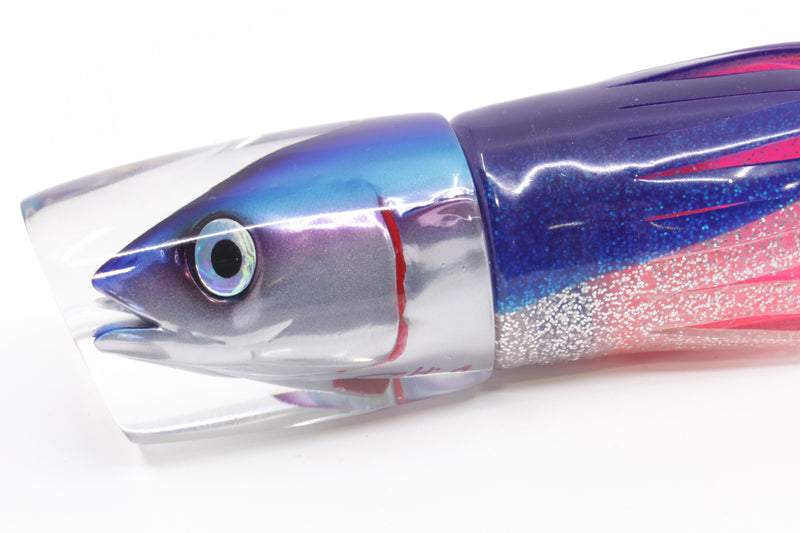 JB Signature Lures Pink-Silver Blue Back Large Shorty 12" 8oz Skirted Blue-Silver/Pink