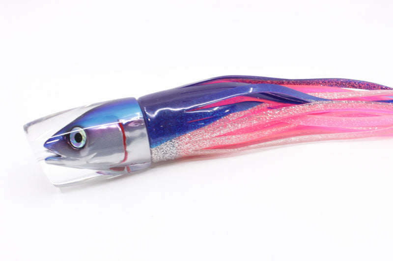 JB Signature Lures Pink-Silver Blue Back Large Shorty 12" 8oz Skirted Blue-Silver/Pink