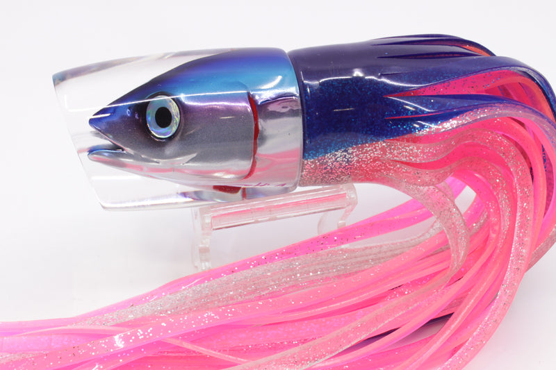 JB Signature Lures Pink-Silver Blue Back Large Shorty 12" 8oz Skirted Blue-Silver/Pink