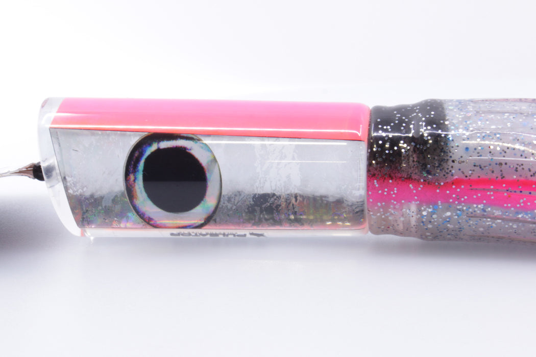 Pulsator Lures Silver Rainbow Taxi Eyes Tube 14" 9oz Skirted Clear-Black Bars-Pink