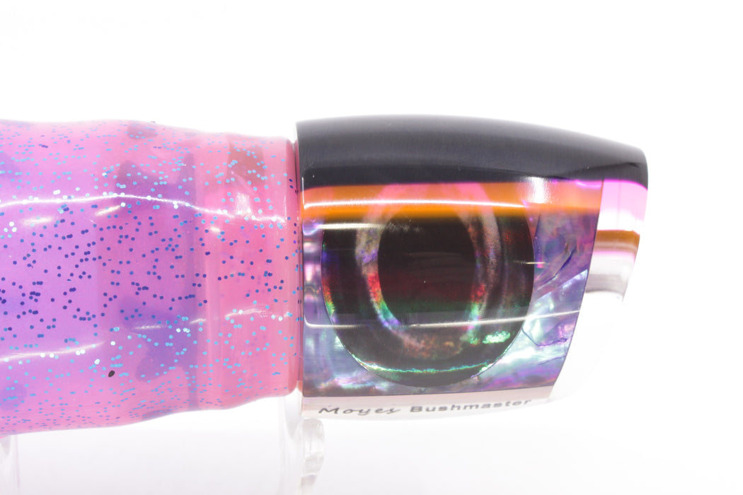 Moyes Lures Rainbow MOP Black-Pink Back Bushmaster 12" 10oz Skirted Pink/Blue