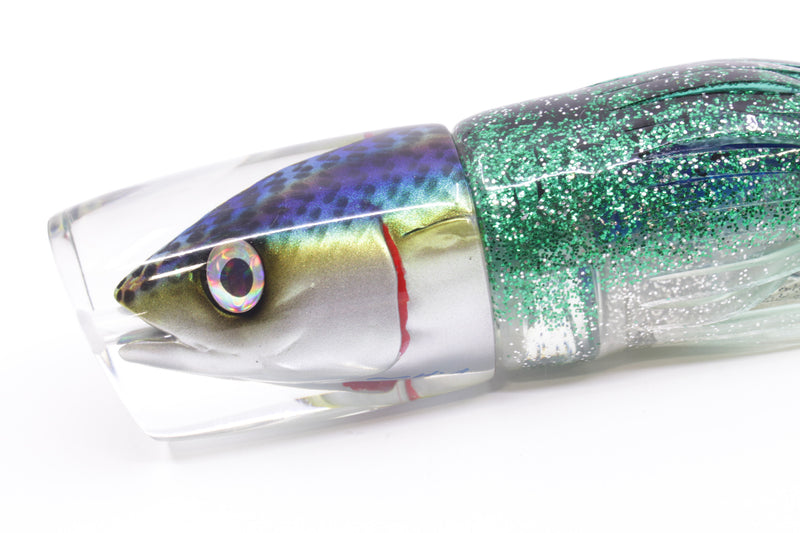 JB Signature Lures Green Mackerel Large Shorty 12" 8oz Skirted Green-Clear