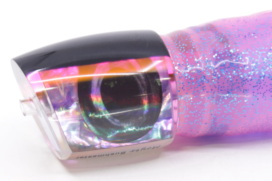 Moyes Lures Rainbow MOP Black-Pink Back Bushmaster 12" 10oz Skirted Pink/Blue