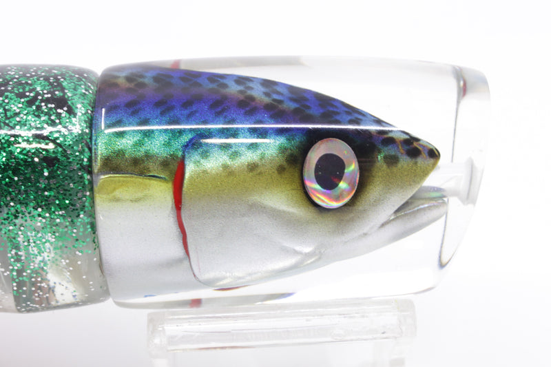 JB Signature Lures Green Mackerel Large Shorty 12" 8oz Skirted Green-Clear