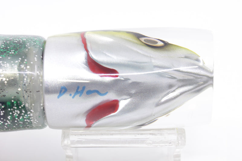 JB Signature Lures Green Mackerel Large Shorty 12" 8oz Skirted Green-Clear