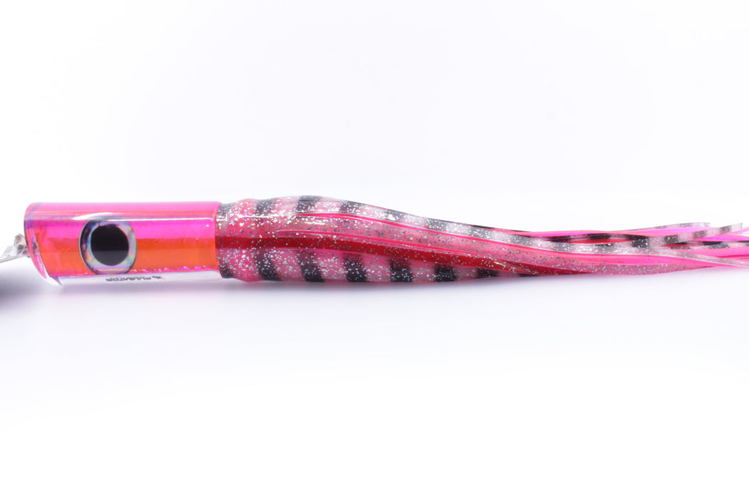 Pulsator Lures Pink Rainbow Taxi Eyes Tube 14" 9oz Skirted Clear & Black Stripes/Pink