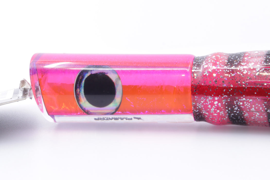 Pulsator Lures Pink Rainbow Taxi Eyes Tube 14" 9oz Skirted Clear & Black Stripes/Pink