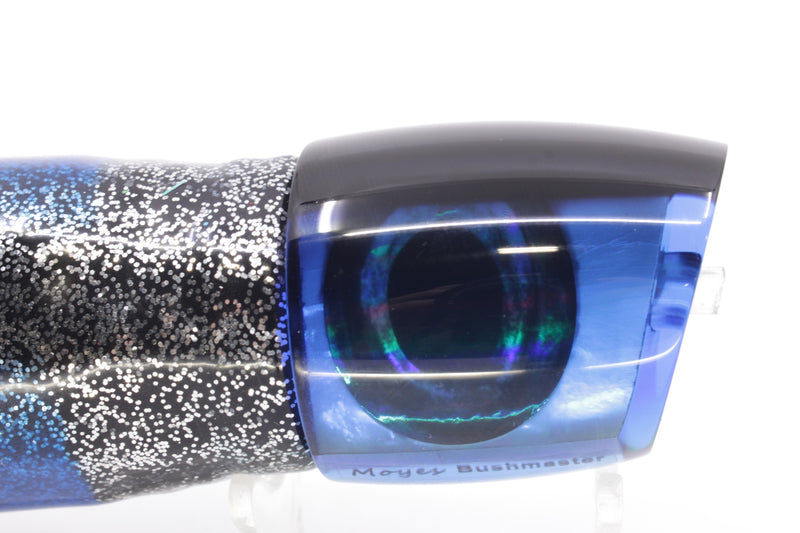 Moyes Lures Blue MOP Black Back Bushmaster 12" 10oz Skirted Black with Blue Bars