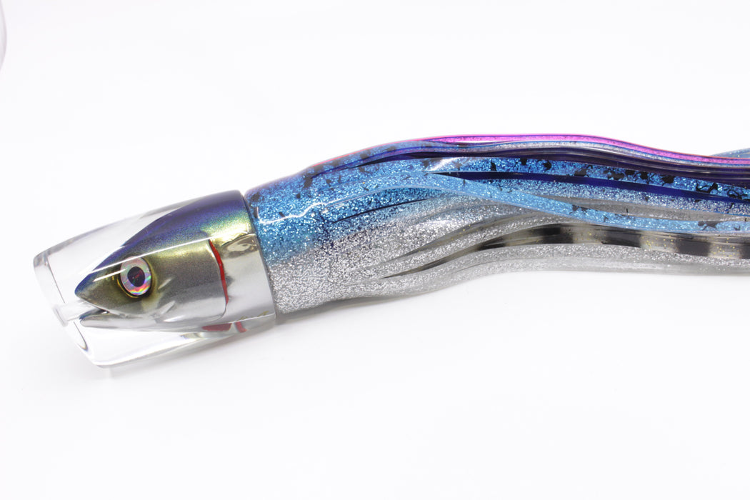 JB Signature Lures Mackerel Scad (Opelu) Large Shorty 12" 8oz Skirted Blue-Pink-Silver