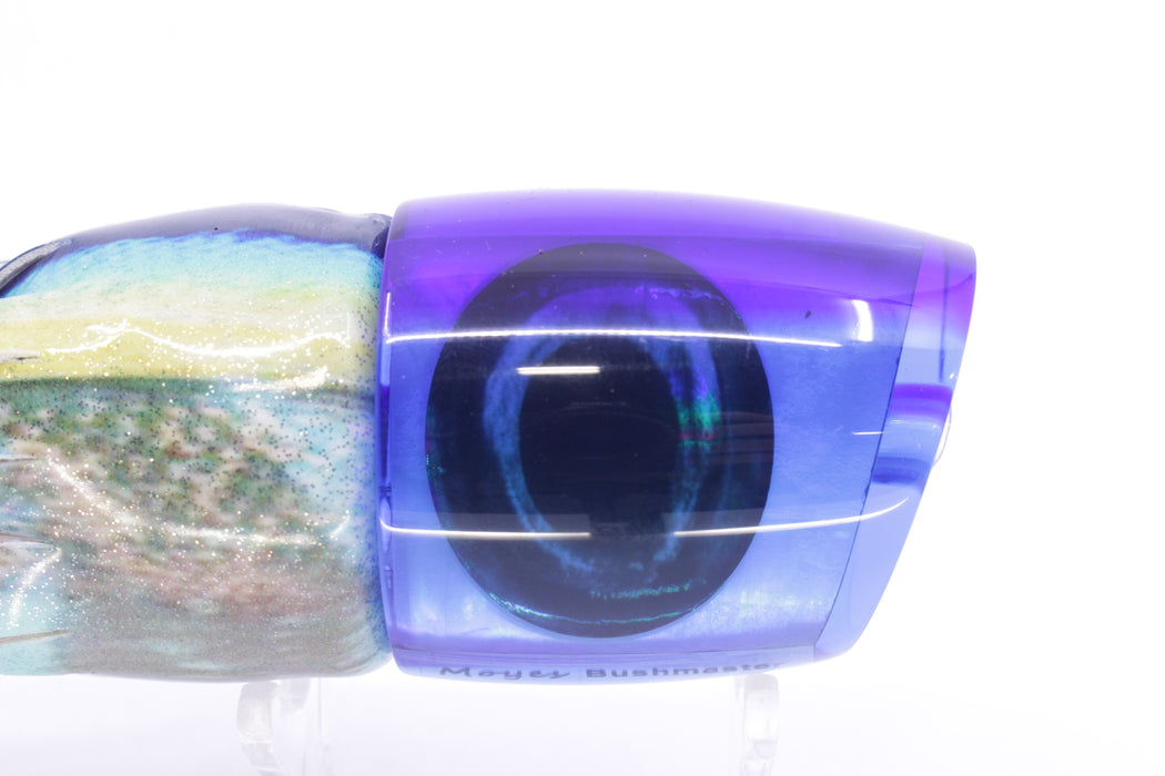 Moyes Lures Ice Blue MOP Blue Back Bushmaster 12" 7.5oz Fire Tailz Vinyl Yellowfin