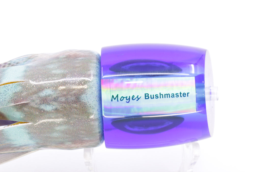Moyes Lures Ice Blue MOP Blue Back Bushmaster 12" 7.5oz Fire Tailz Vinyl Yellowfin