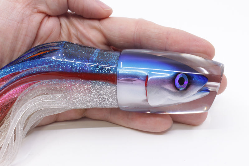 JB Signature Lures Pink-Silver Blue Back Medium Straight Shooter 9" 5.5oz Skirted