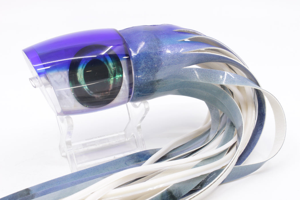 Moyes Lures White MOP Blue Back Bushmaster 12" 7.5oz Fire Tailz Vinyl Aku Revisited