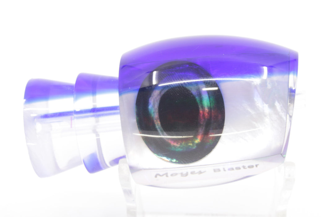Moyes Lures White MOP Blue Back Taxi Eyes Blaster 12" 4oz