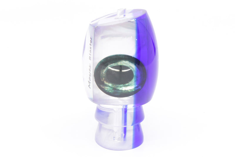 Moyes Lures White MOP Blue Back Taxi Eyes Blaster 12" 4oz