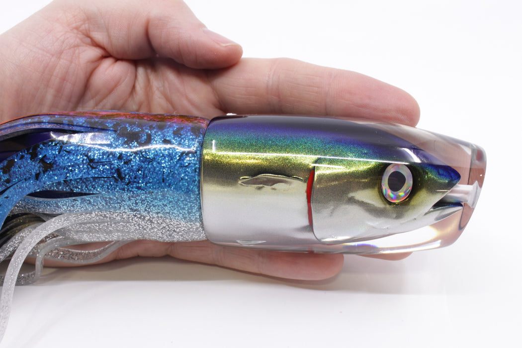 JB Signature Lures Mackerel Scad (Opelu) Large Plunger 12" 9oz Skirted Ice Blue-Silver