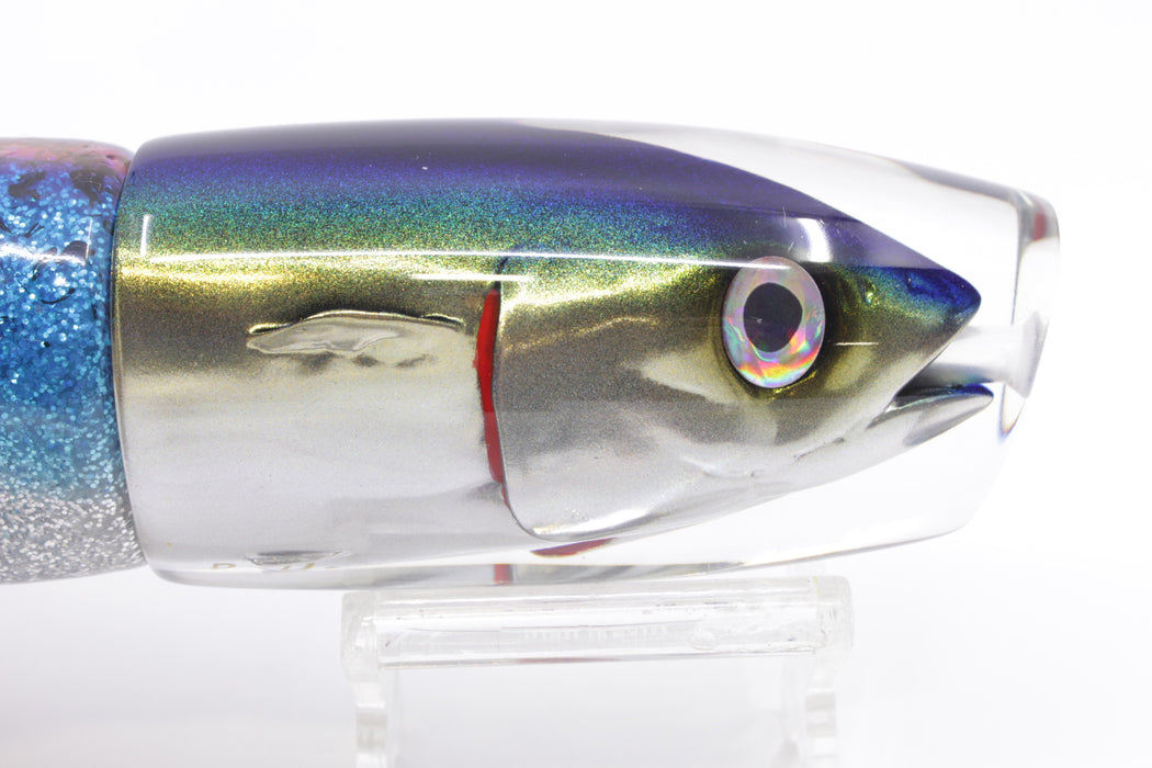 JB Signature Lures Mackerel Scad (Opelu) Large Plunger 12" 9oz Skirted Ice Blue-Silver