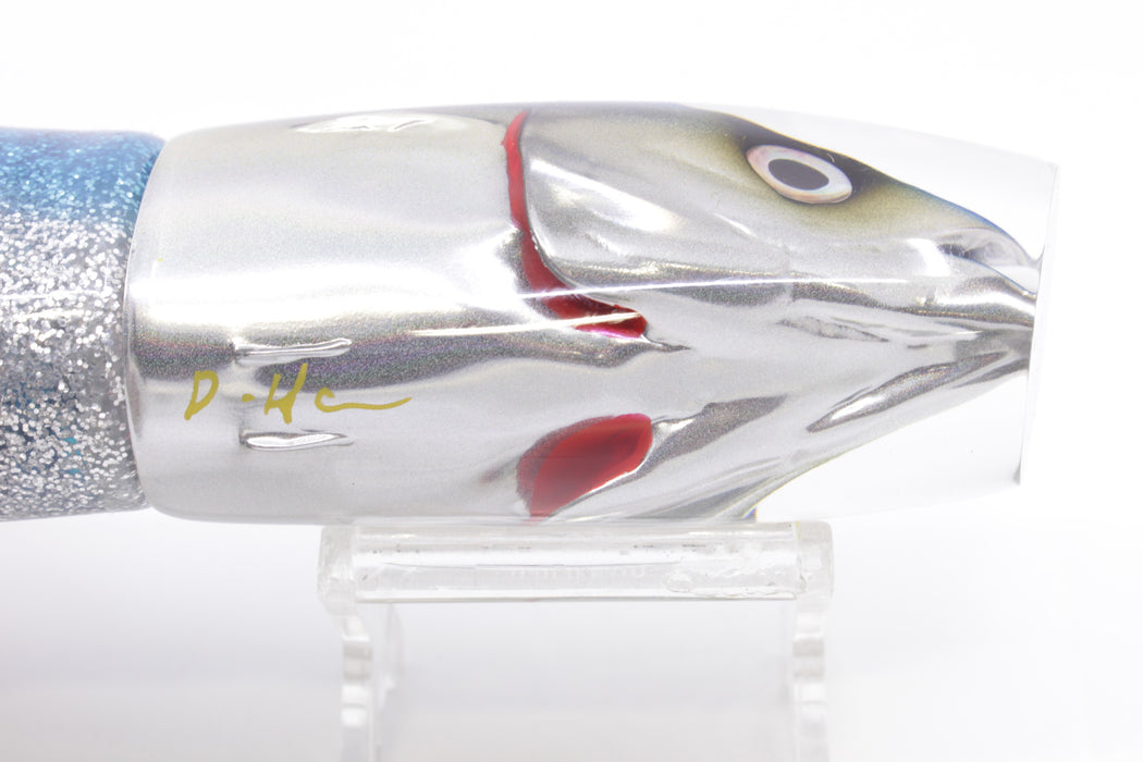 JB Signature Lures Mackerel Scad (Opelu) Large Plunger 12" 9oz Skirted Ice Blue-Silver