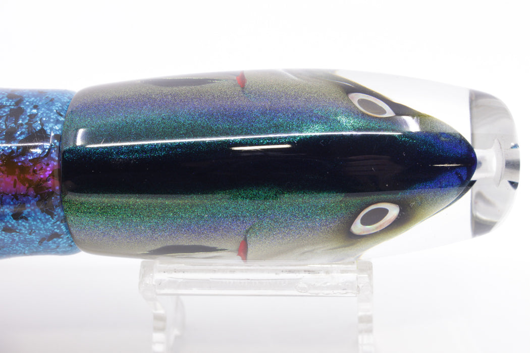 JB Signature Lures Mackerel Scad (Opelu) Large Plunger 12" 9oz Skirted Ice Blue-Silver