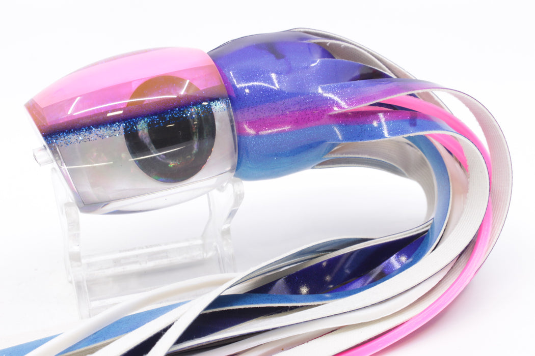 Moyes Lures White MOP Pink-Blue Back Taxi Eyes Medium Blaster 12" 6oz FT Vinyl Blue Dream