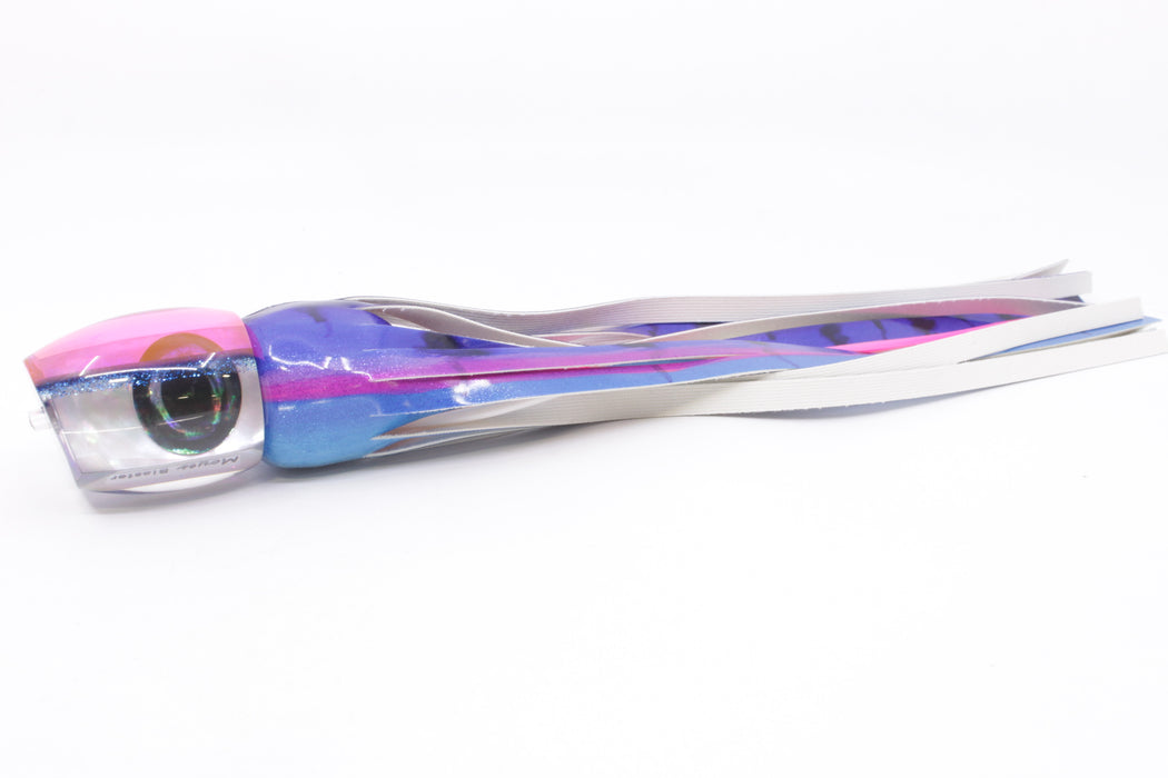 Moyes Lures White MOP Pink-Blue Back Taxi Eyes Medium Blaster 12" 6oz FT Vinyl Blue Dream
