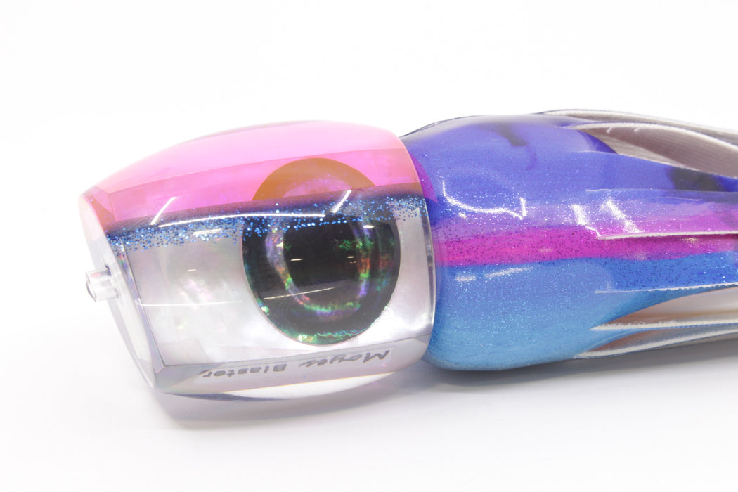 Moyes Lures White MOP Pink-Blue Back Taxi Eyes Medium Blaster 12" 6oz FT Vinyl Blue Dream