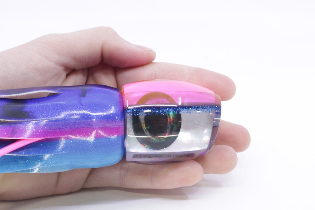 Moyes Lures White MOP Pink-Blue Back Taxi Eyes Medium Blaster 12" 6oz FT Vinyl Blue Dream