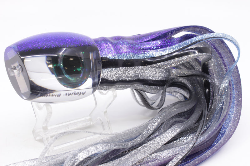Moyes Lures Mirrored Blue-Black Back Taxi Eyes Medium Blaster 12" 6oz Skirted