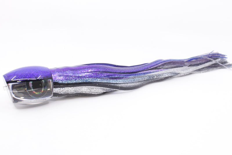 Moyes Lures Mirrored Blue-Black Back Taxi Eyes Medium Blaster 12" 6oz Skirted