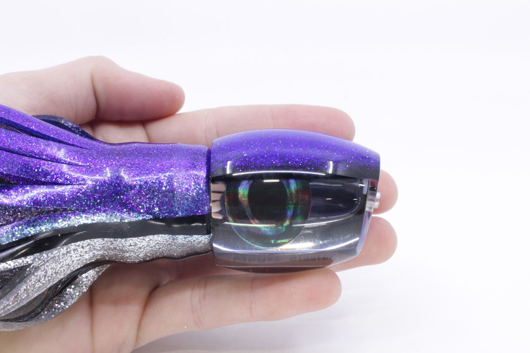 Moyes Lures Mirrored Blue-Black Back Taxi Eyes Medium Blaster 12" 6oz Skirted