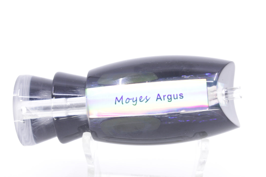 Moyes Lures Green-Blue Oil Slick Black Back Taxi Eyes Medium Argus 12" 3.5oz