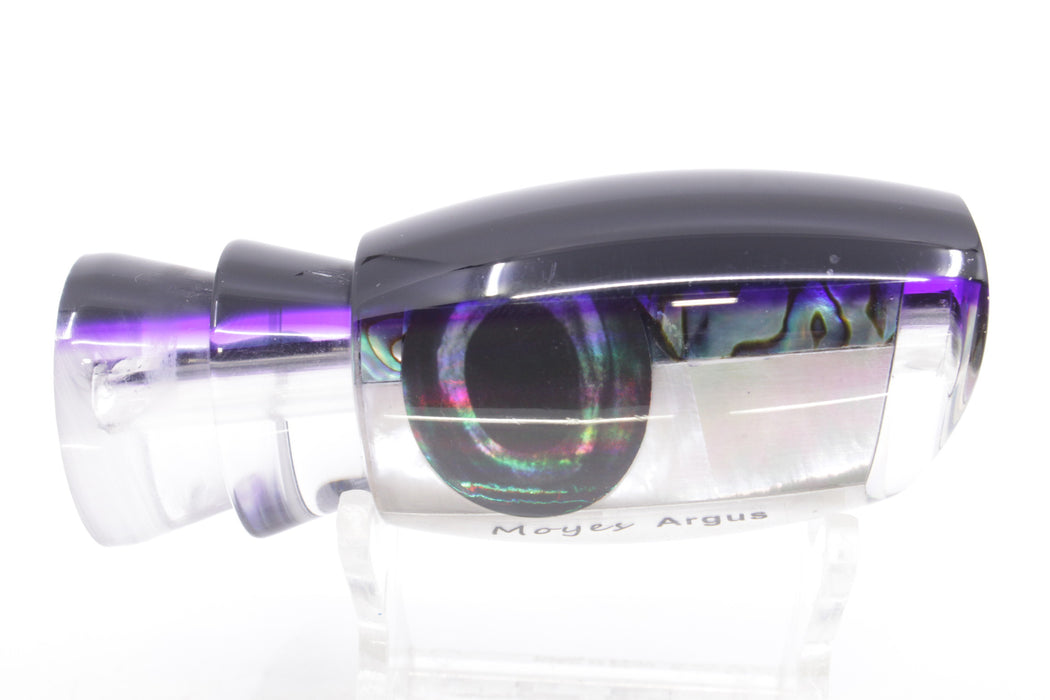 Moyes Lures Skipjack Paua-MOP Black-Purple Back Taxi Eyes Medium Argus 12" 3.5oz