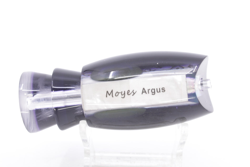 Moyes Lures Skipjack Paua-MOP Black-Purple Back Taxi Eyes Medium Argus 12" 3.5oz