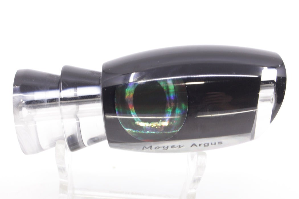 Moyes Lures Black Pearl Black Back Taxi Eyes Medium Argus 12" 3.5oz