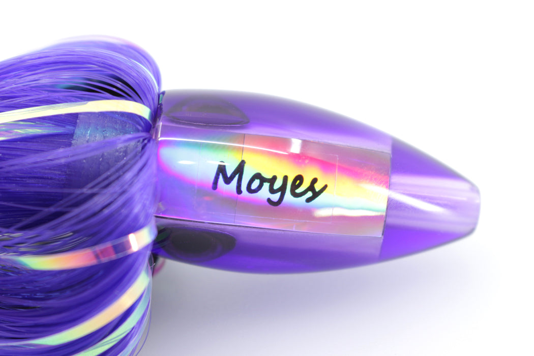 Moyes Lures Light Purple MOP Purple Back Poon 5" 1.3oz Skirted Black-Purple Hair