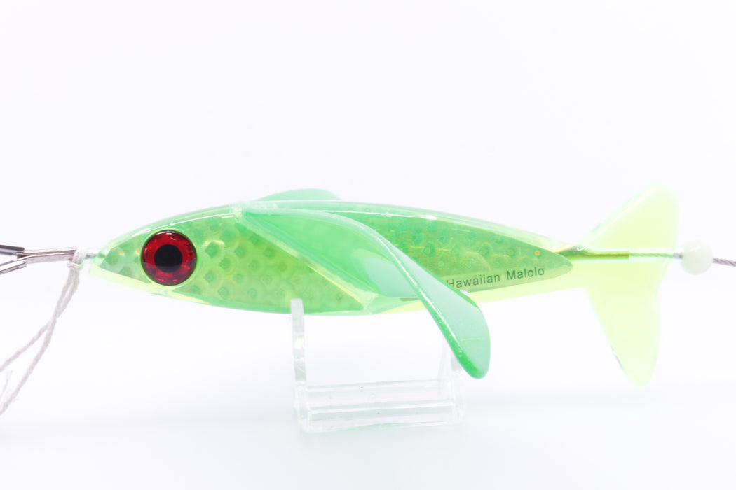 Hawaiian Malolo Bird Teaser Neon Frog + Marlin Magic Small Hard Head 9" Pre-Rigged Combo